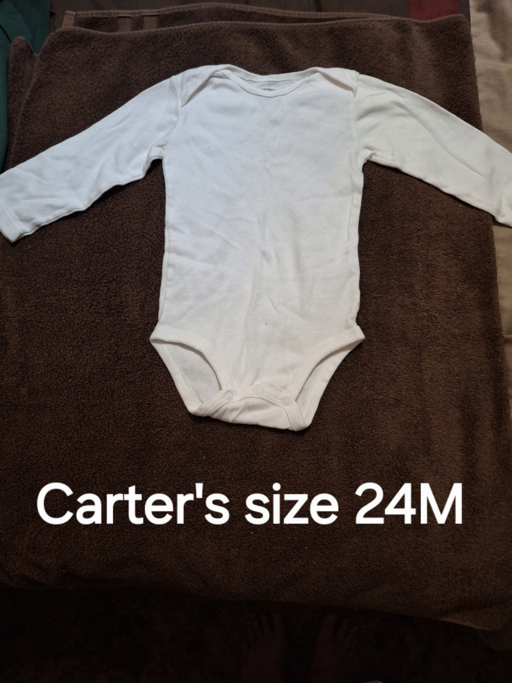 Carter's White Long-Sleeve Onesie